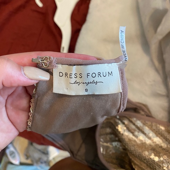 Gold cocktail dress worn once - Picture 2 of 4